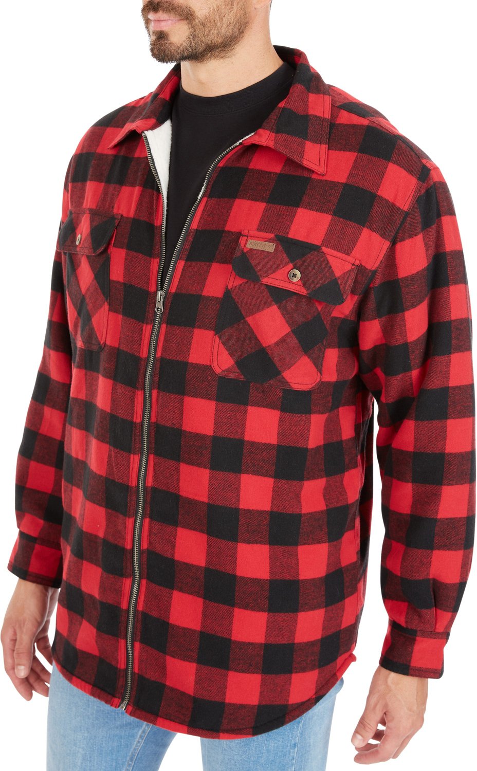Smith's Workwear Men's Sherpa-Lined Flannel Jacket - view number 2