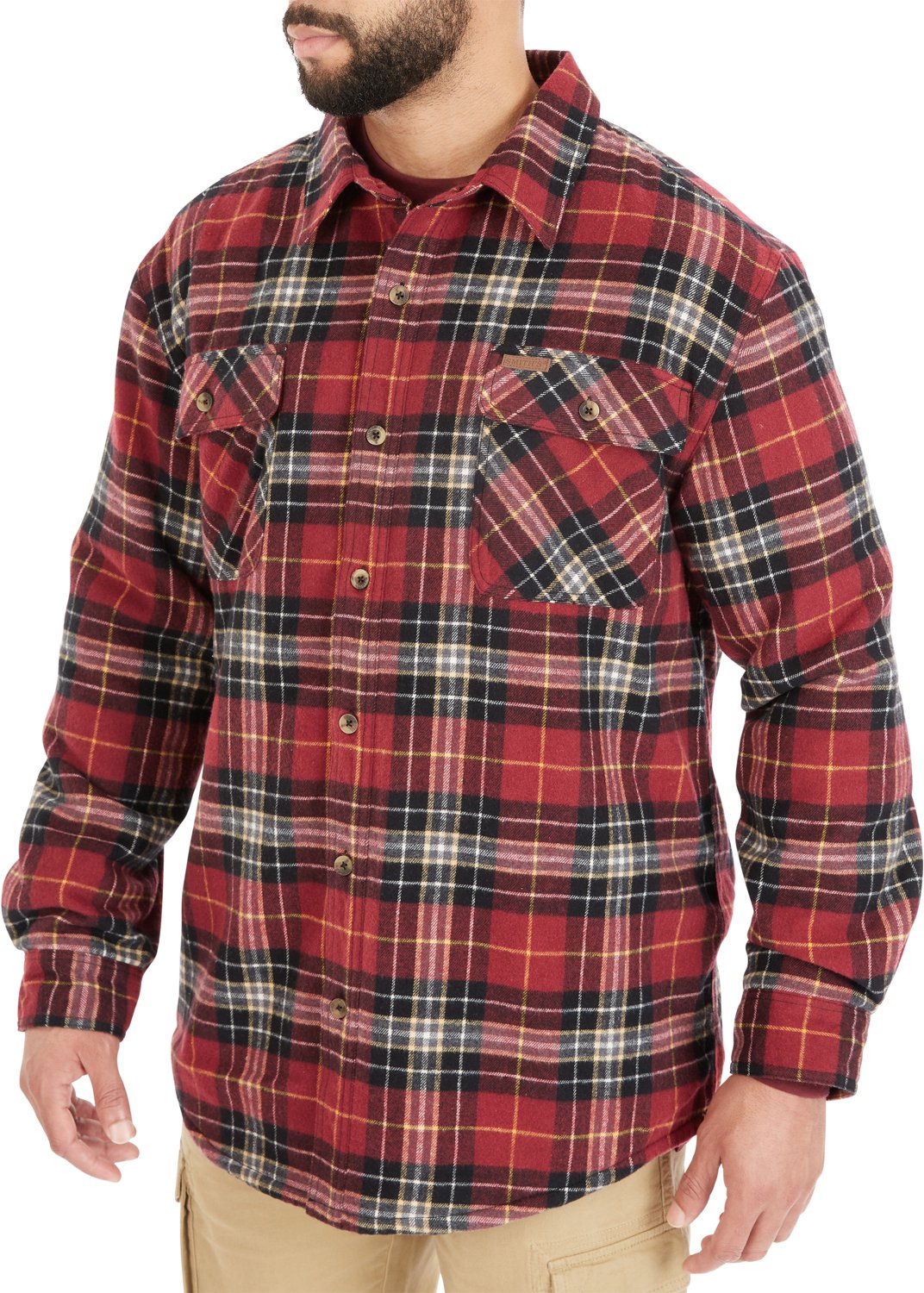 Smith's Workwear Men's Sherpa Lined Flannel Shirt Jacket - view number 2