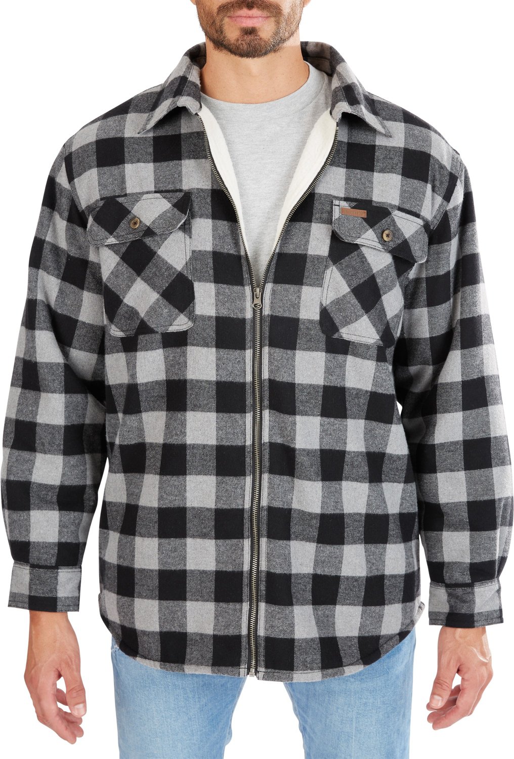 Smith's Workwear Men's Sherpa-Lined Flannel Jacket