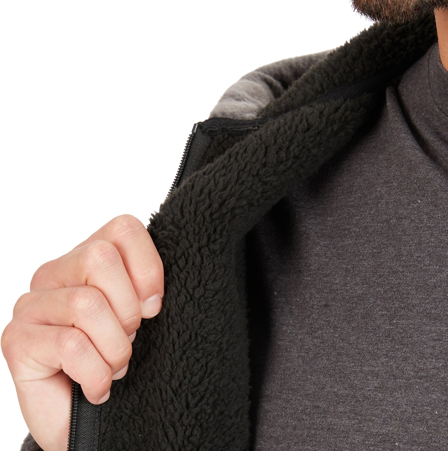 Smith's Workwear Men's Butter-Sherpa Lined Plaid Polar Fleece Full Zip Hooded Jacket - view number 5