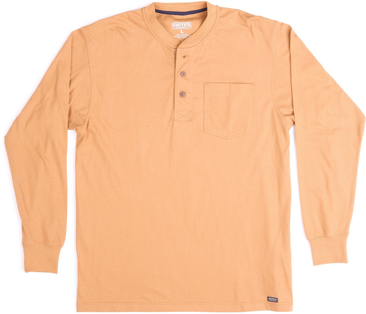 Smith's Workwear Men's Workwear Long Sleeve Henley Shirt - view number 6