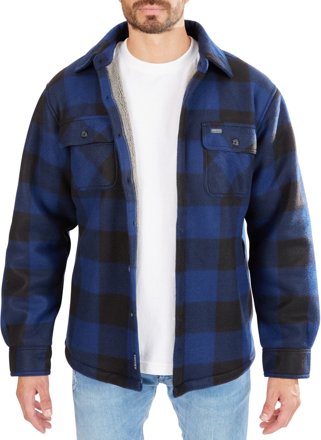 Smith's Workwear Men's Plaid Fleece Shirt Jacket                                                                                 - view number 1