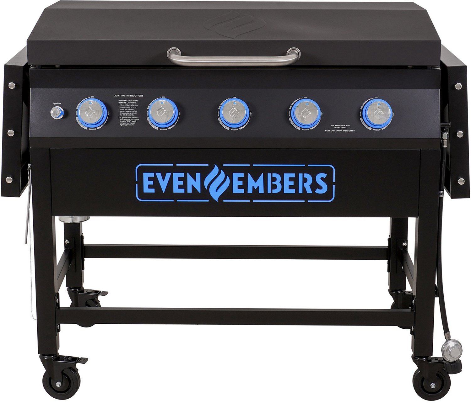 Even Embers 5Burner Gas Griddle with Lid Academy