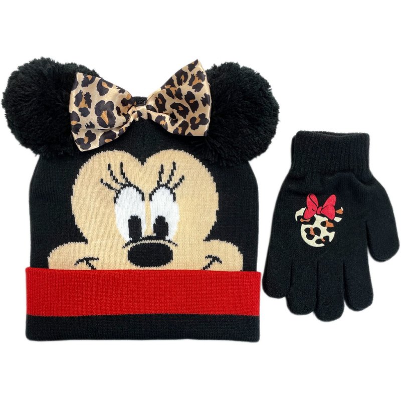 Disney Girls’ Minnie Mouse Hat and Gloves Set Red - Men's Headwear/Accessories at Academy Sports product image