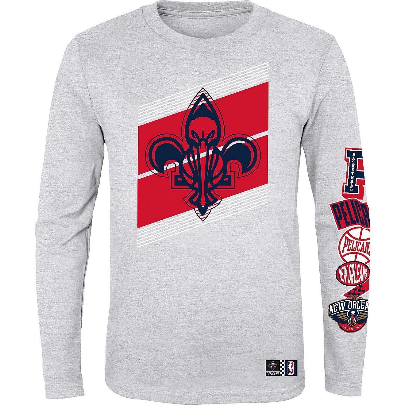 Outerstuff Boys’ New Orleans Pelicans Downforce Defense Long Sleeve Graphic T-shirt                                            - view number 1