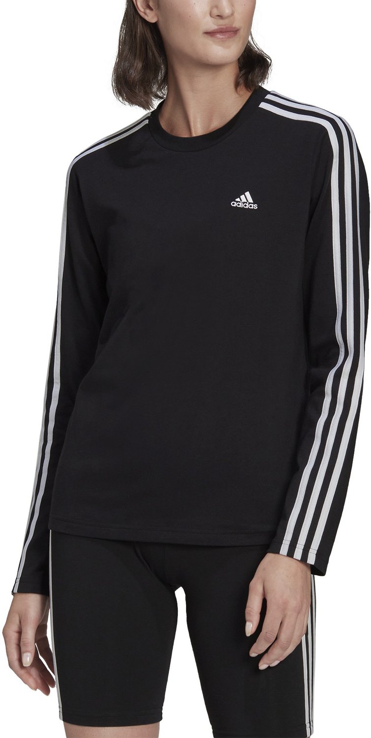 adidas Women's Essentials 3-Stripes Long Sleeve Hooded Shirt | Academy