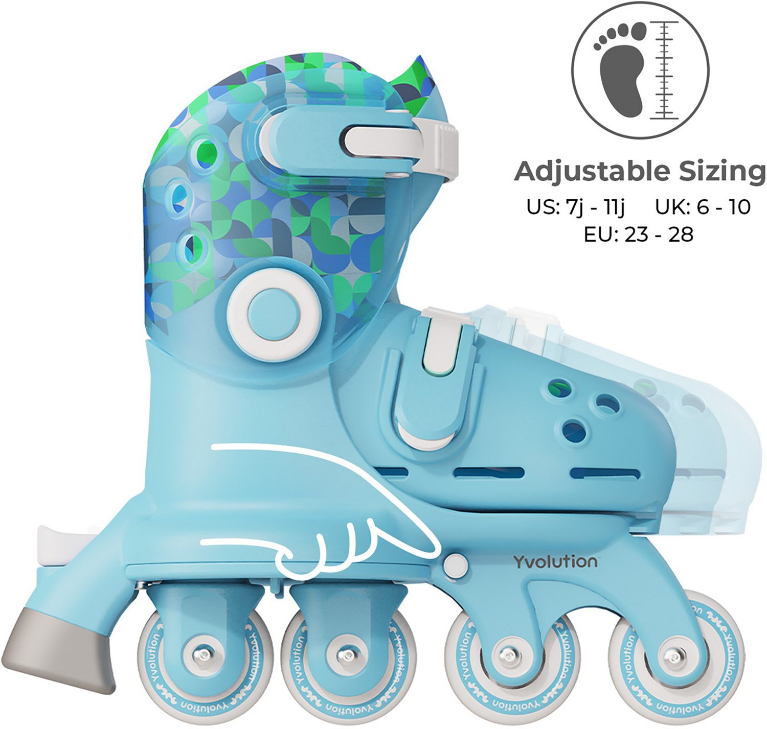 Yvolution Kids' Twista Adjustable 2-in-1 Roller Skates                                                                           - view number 4