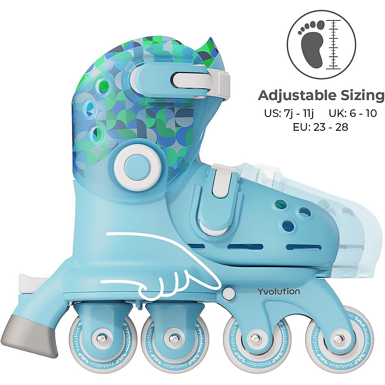 Yvolution Kids' Twista Adjustable 2-in-1 Roller Skates                                                                           - view number 4