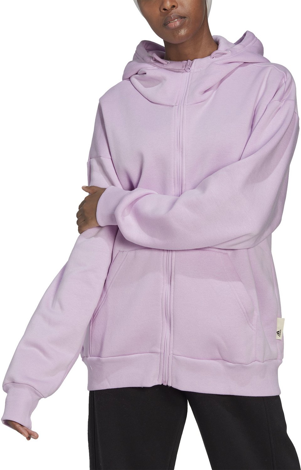 adidas Women's Studio Lounge Fleece Full Zip Hoodie