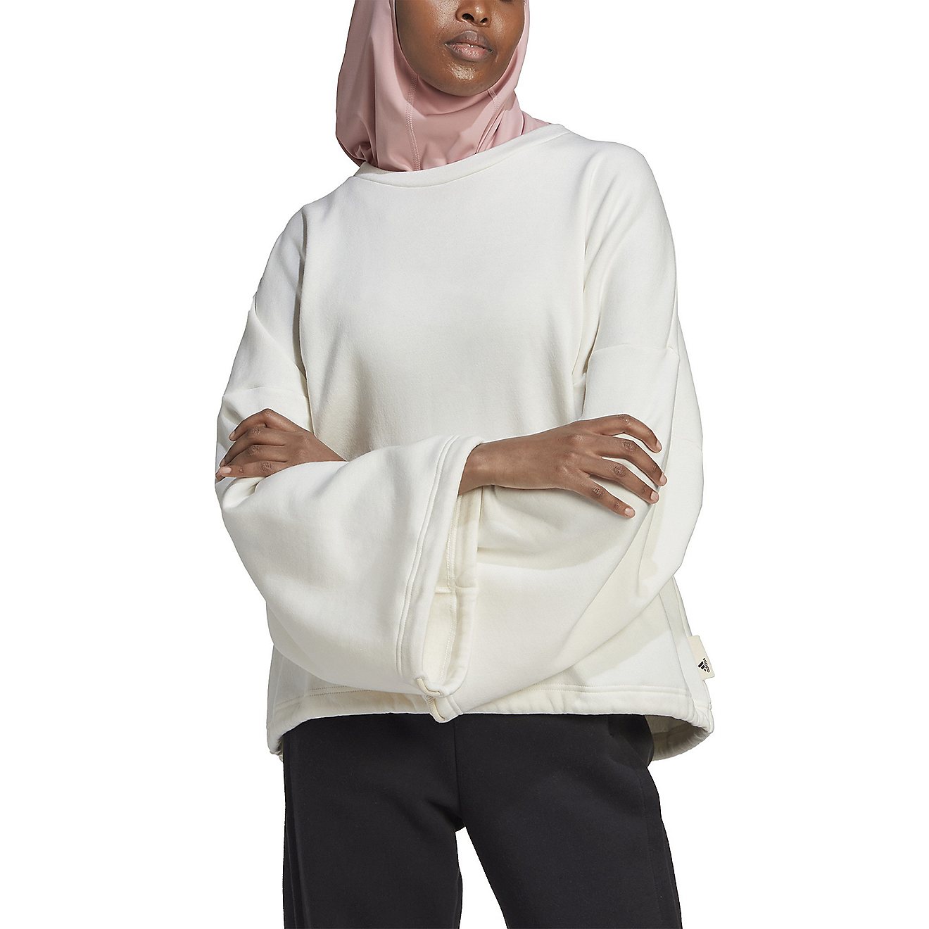 adidas Women’s Studio Lounger Sportswear Fleece Sweatshirt                                                                     - view number 1