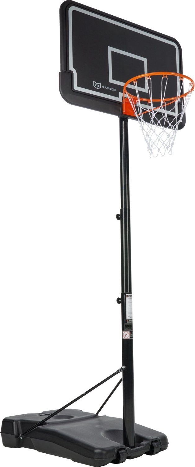 Basketball Hoop, Height Adjustable Pole with Roller Base, Black, 1