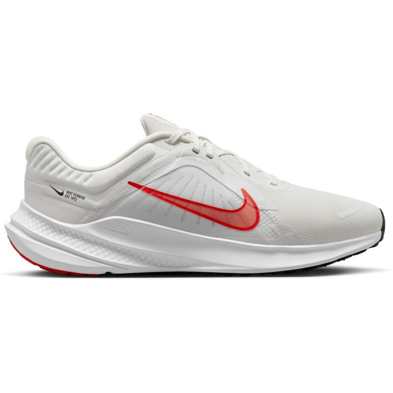 Nike Men's Quest 5 Road Running Shoes White/Red, 9 - Men's Running at Academy Sports product image