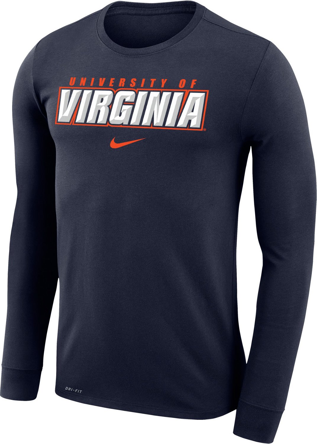 Nike Men's University of Virginia Wordmark Long Sleeve T-shirt | Academy