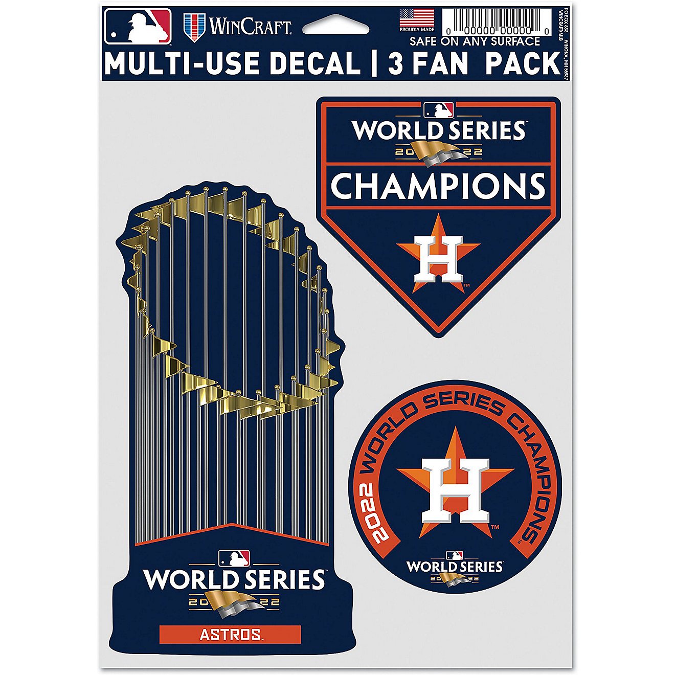 WinCraft Houston Astros 2022 World Series Champs 3pk 5.5"x7.75" Fan Decal                                                        - view number 1