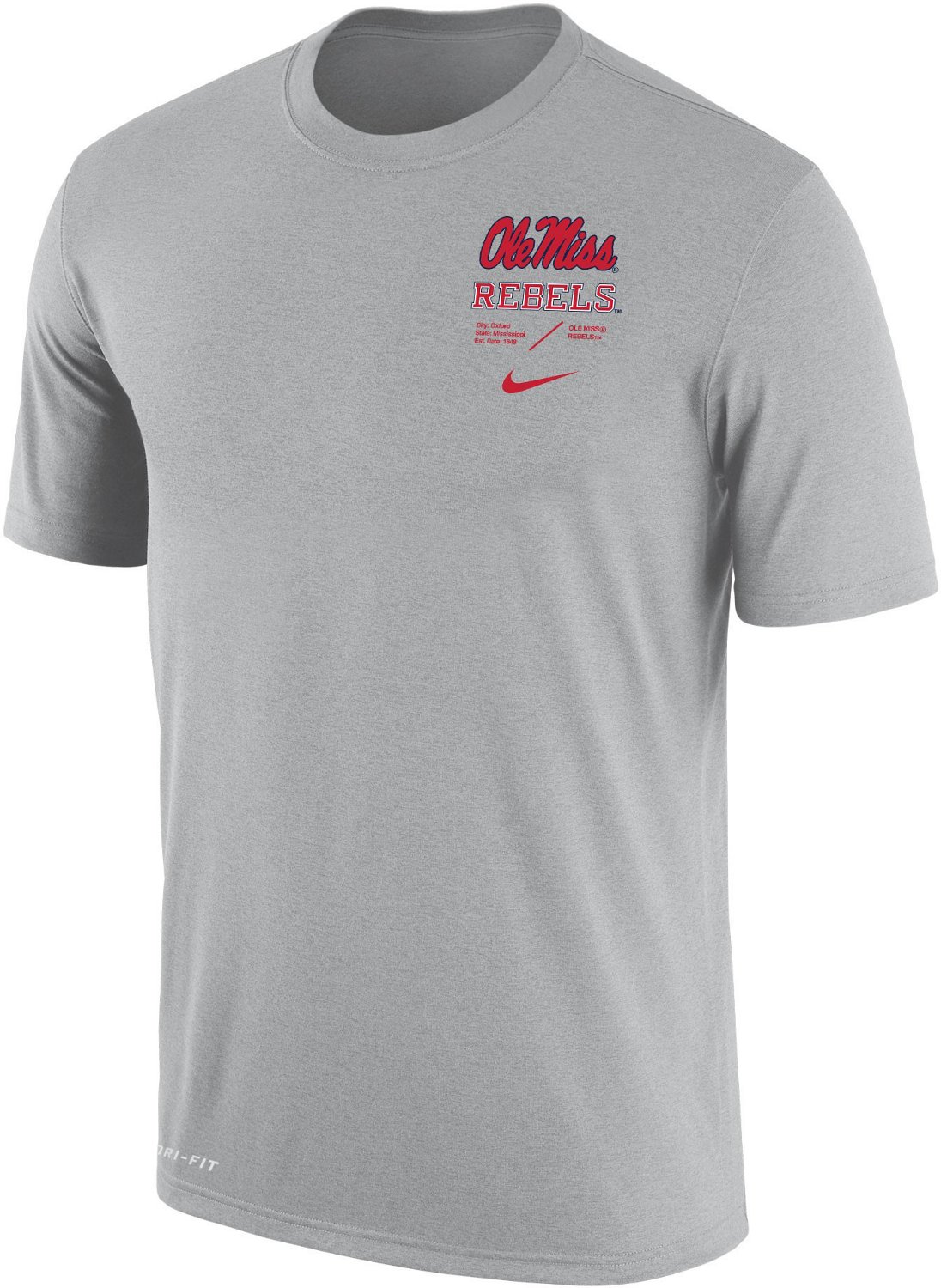 Nike Men's University Of Mississippi Dri-fit Cotton Team Issue T-shirt 