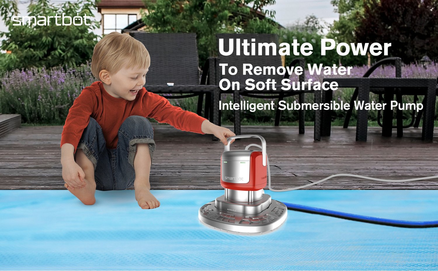 Smartbot 1/2 HP Pool Cover Water Pump with Strainer Base