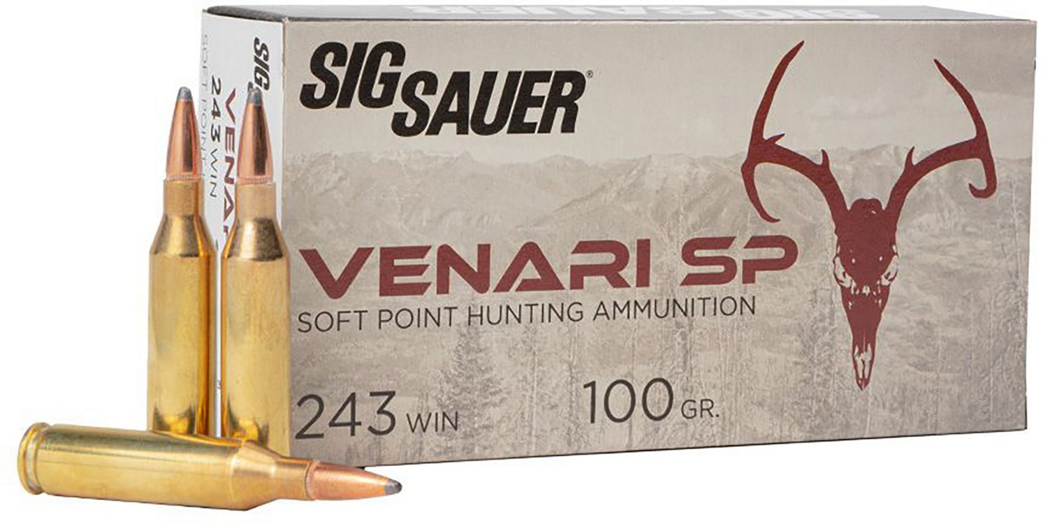 Sig Sauer Venari .243 Winchester Ammo 100gr Soft Point 20 Rounds