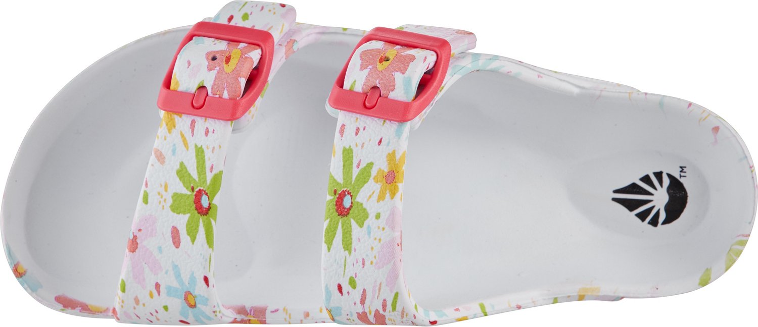 O’Rageous Girls’ 2 Buckle Floral Slides - view number 3