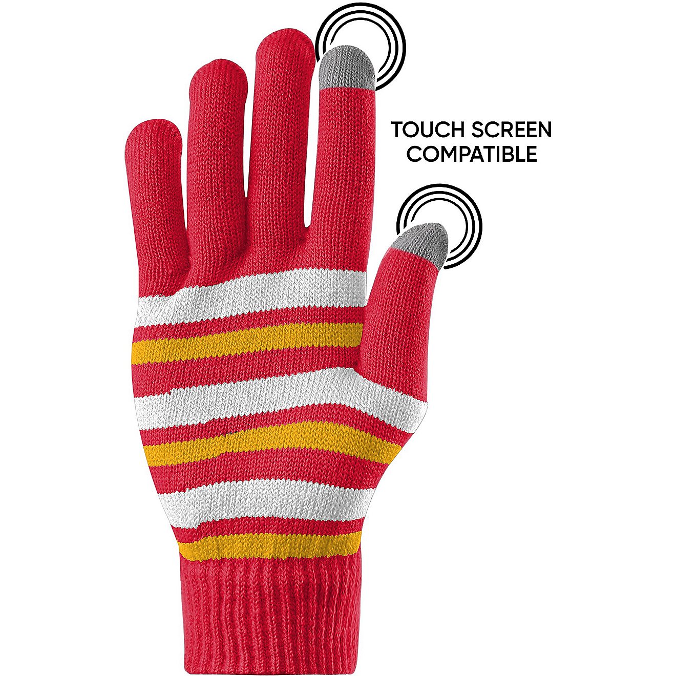Forever Collectibles Men's Kansas City Chiefs Striped Knit Gloves                                                                - view number 2