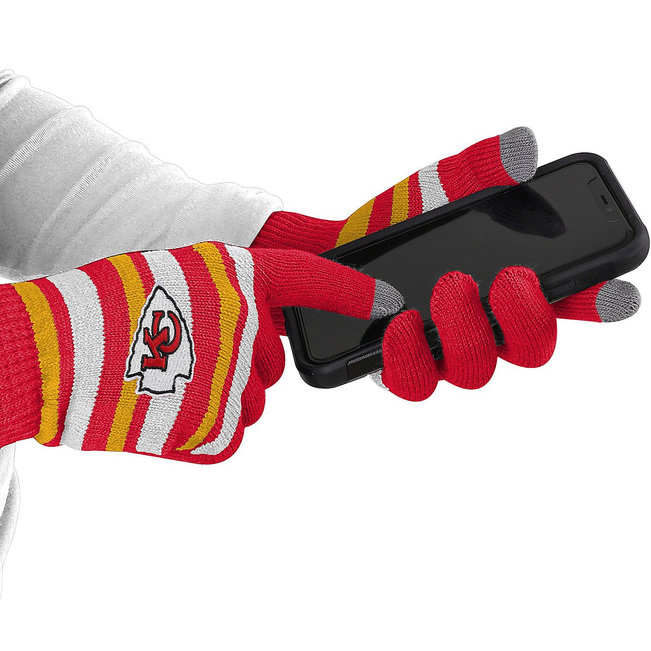 Forever Collectibles Men's Kansas City Chiefs Striped Knit Gloves                                                                - view number 1