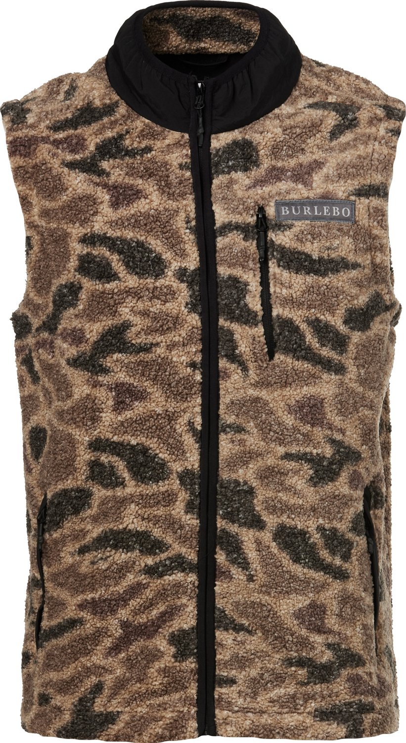 BURLEBO Men’s Rocky Mountain Sherpa FullZip Vest Academy