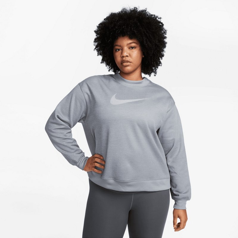 Nike Women’s Therma-FIT All Time Crew Plus Size Pullover Gray, 3X - Women's Athletic Performance Tops at Academy Sports product image