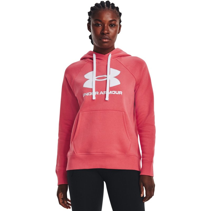 Under Armour Women's Rival Fleece Big Logo Fill Hoodie Bright Red, X-Large - Women's Athletic Fleece at Academy Sports product image