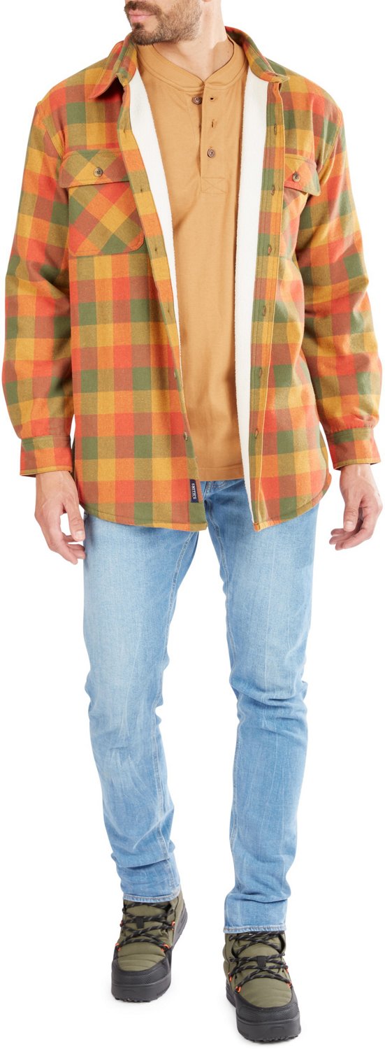 Smith's Workwear Men's Sherpa Lined Flannel Shirt Jacket