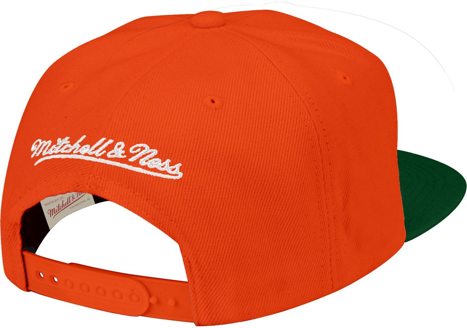 Men's Mitchell & Ness White Miami Heat Hot Fire Snapback Hat