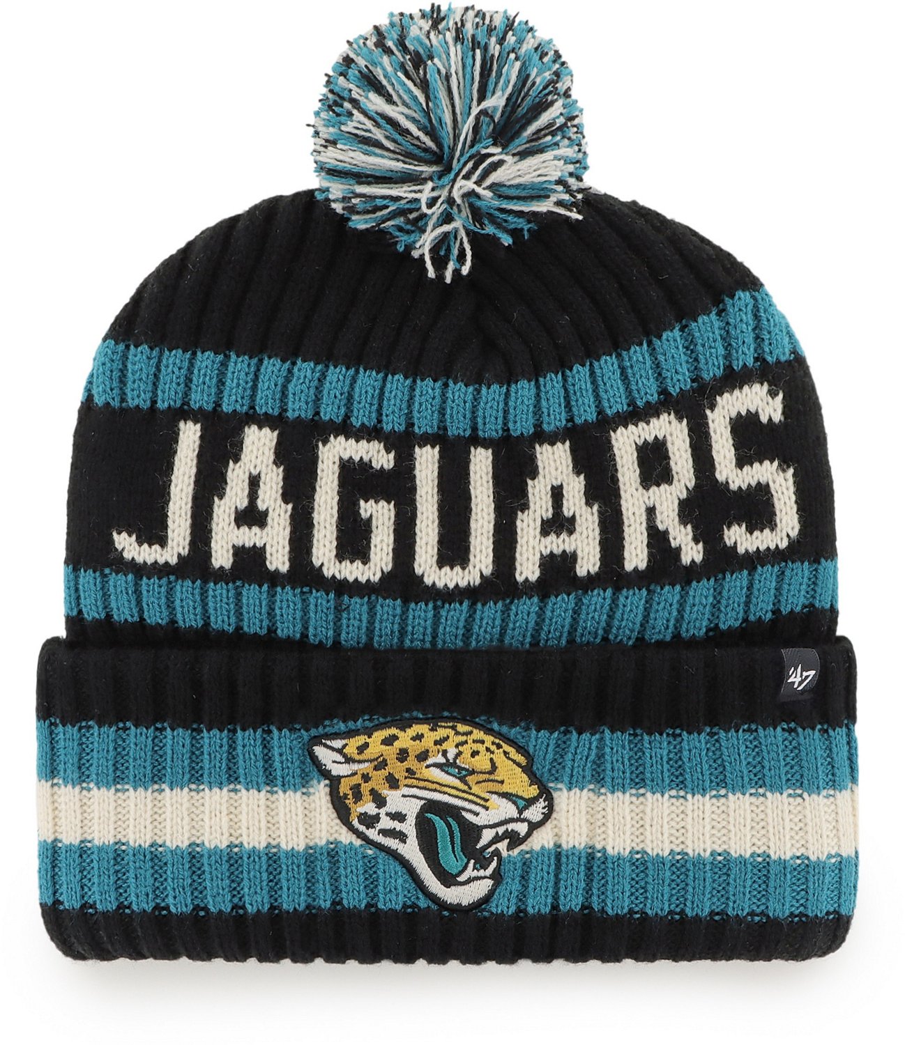 '47 Adults' Jacksonville Jaguars Bering Cuff Knit Pom Cap