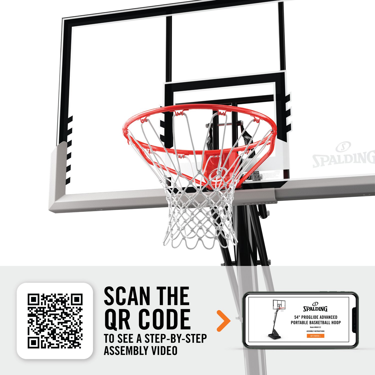 Spalding 54 in Angled Portable Basketball Hoop - view number 3