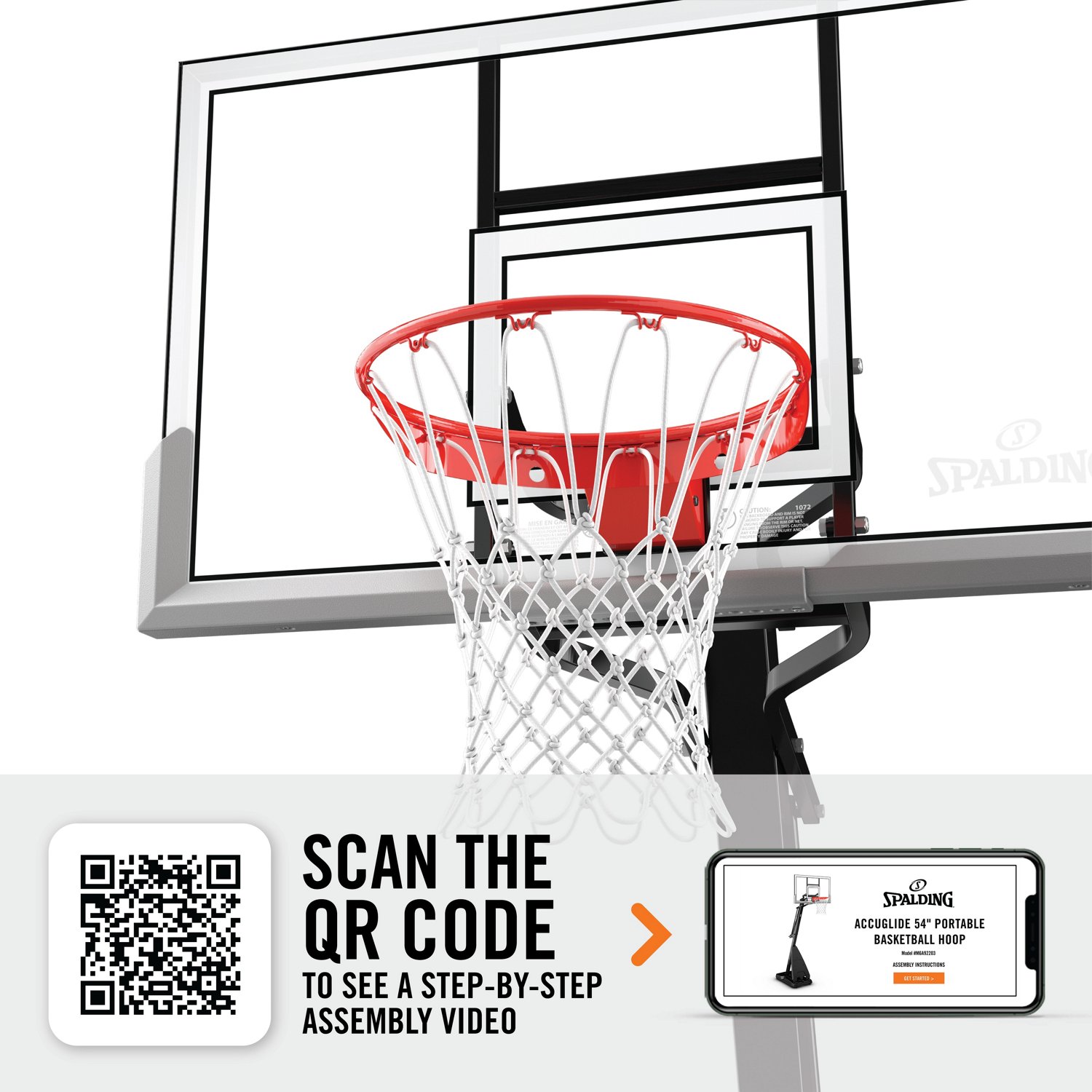 Spalding Accuglide 54 in Portable Acrylic Basketball Hoop                                                                        - view number 3