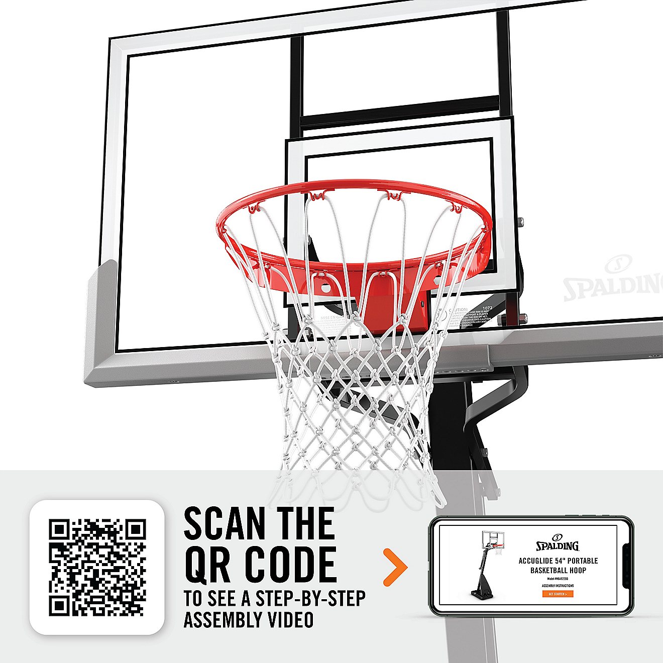 Spalding Accuglide 54 in Portable Acrylic Basketball Hoop                                                                        - view number 8