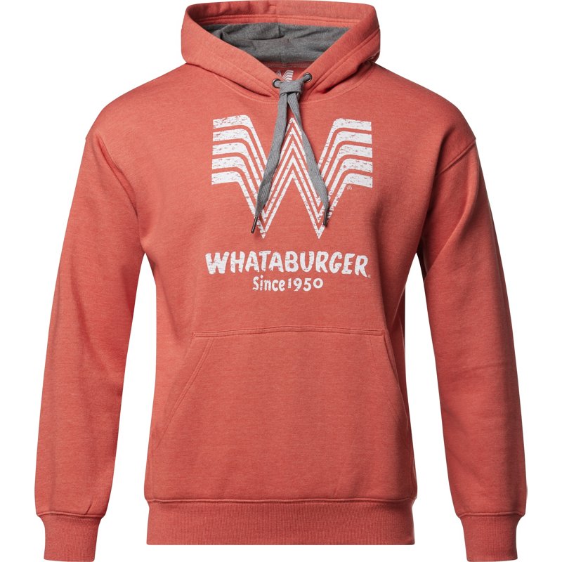 Whataburger Men's Logo Long Sleeve Fleece Hoodie Orange, 2X-Large - Men's Longsleeve Outdoor Tops at Academy Sports product image