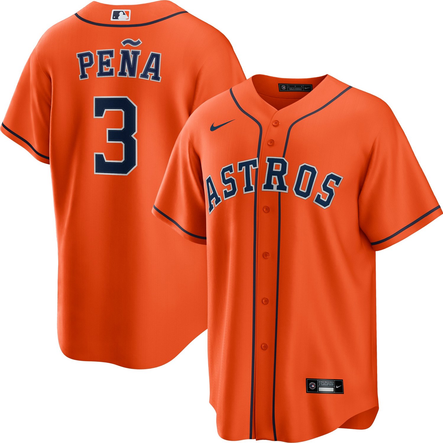 Nike Men's Houston Astros Jeremy Peña 3 Official Alt Replica Jersey Academy