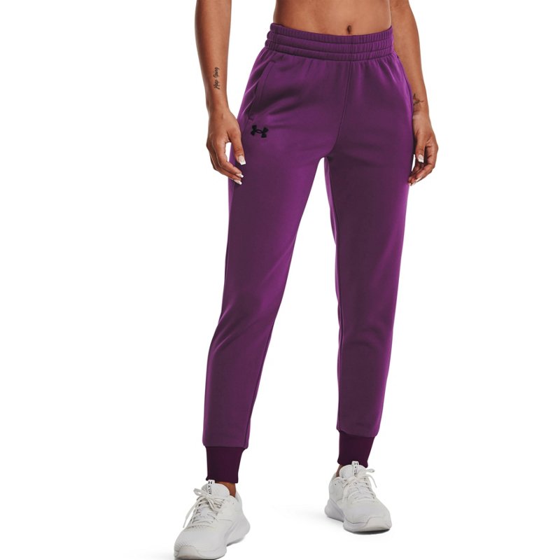 Under Armour Women's Armour Fleece Jogger Pant Purple Dark, Small - Women's Athletic Fleece at Academy Sports product image