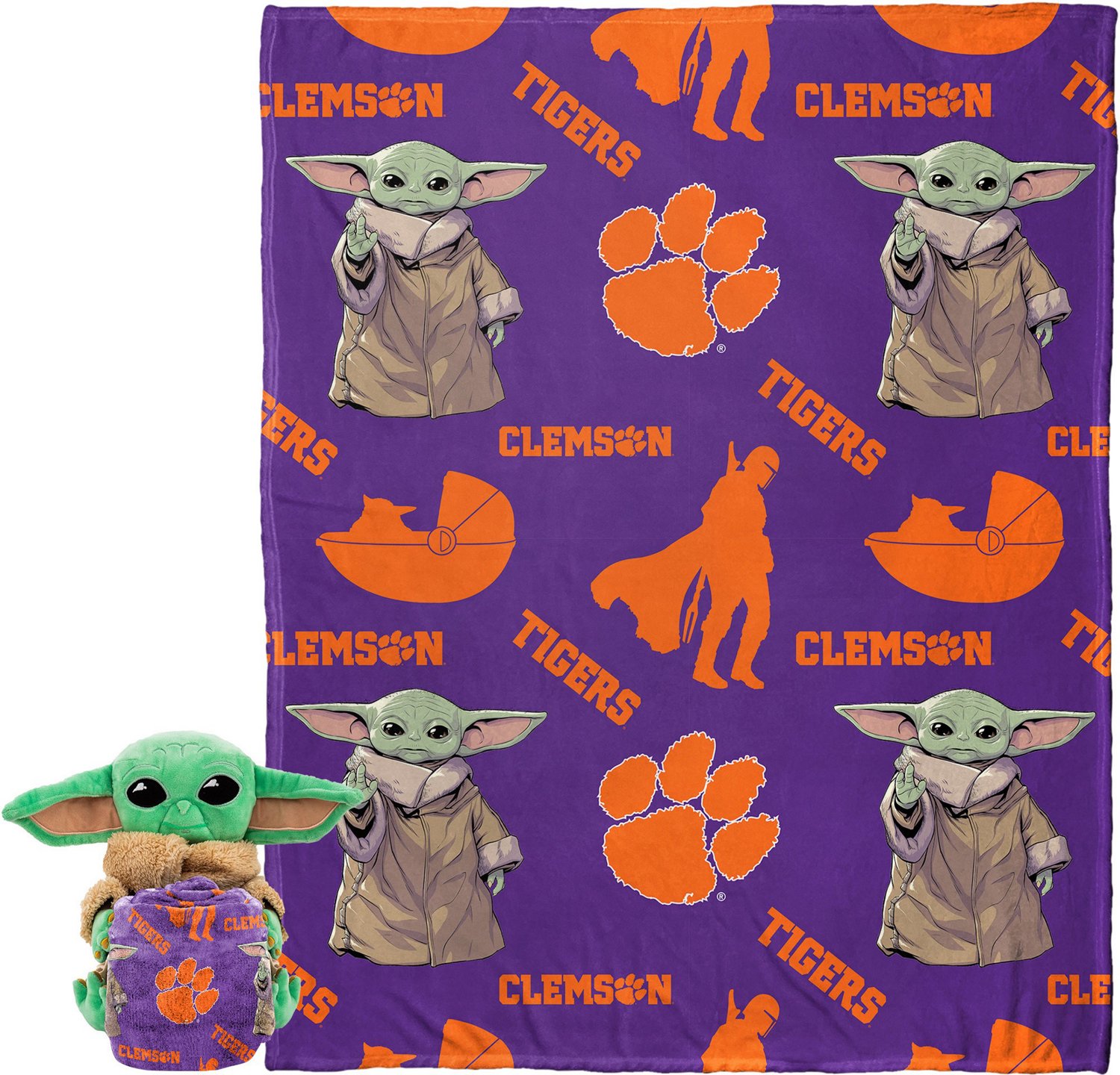 Northwest Clemson University The Child Hugger Pillow and Silk Touch Throw Set                                                    - view number 1