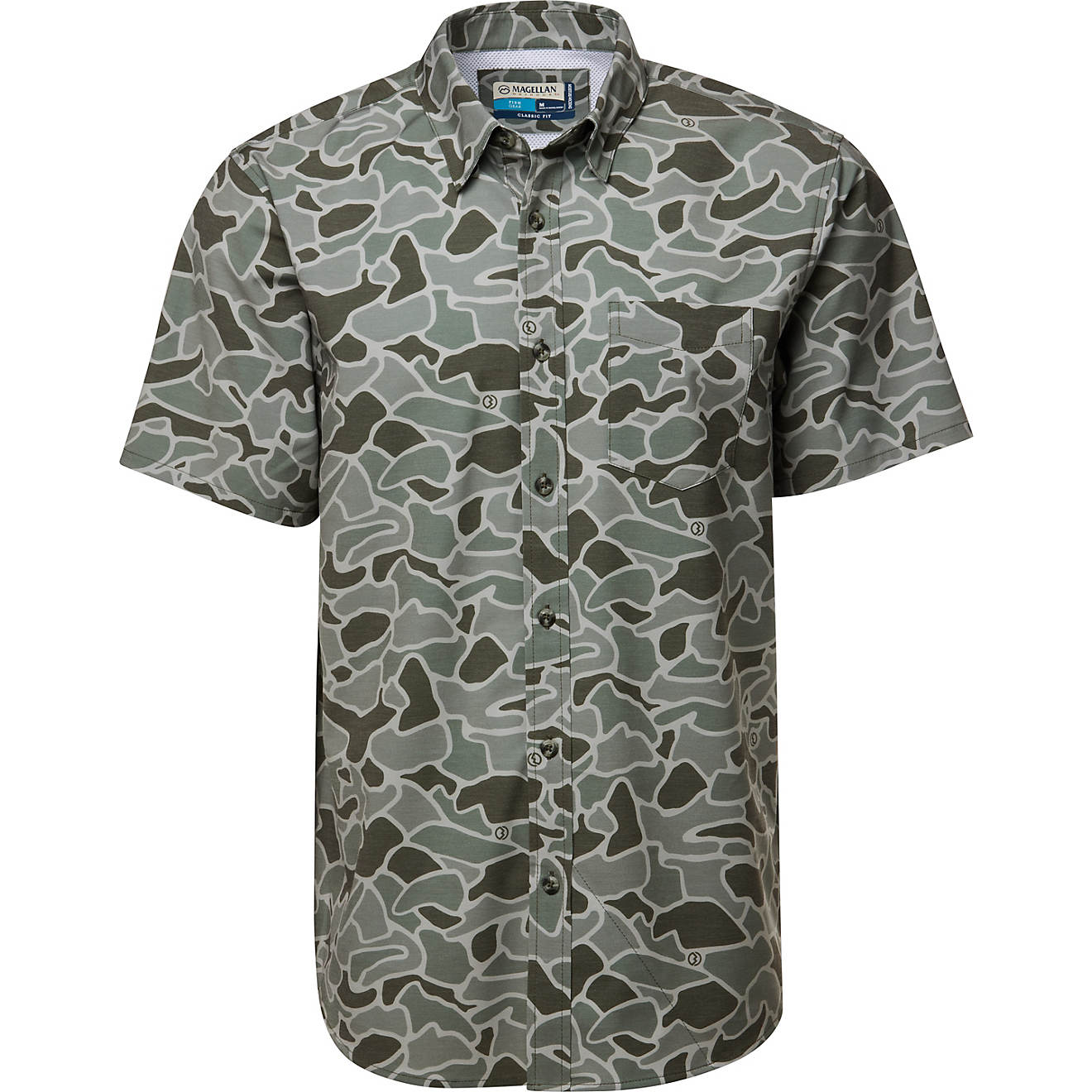 Magellan Outdoors Men’s Shore and Line Washed Out Pocket Button-Down Fishing Shirt                                             - view number 1