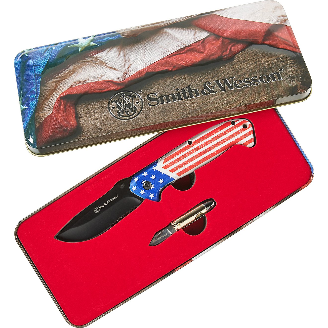 Smith & Wesson American Heroes and Bullet Folder Knife With Gift Tin                                                             - view number 2