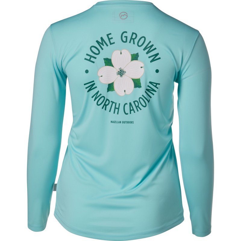 Magellan Outdoors Women's Local State GFX North Carolina Long Sleeve T-Shirt Aqua Splash, X-Small - Women's Fishing Tops at Academy Sports
