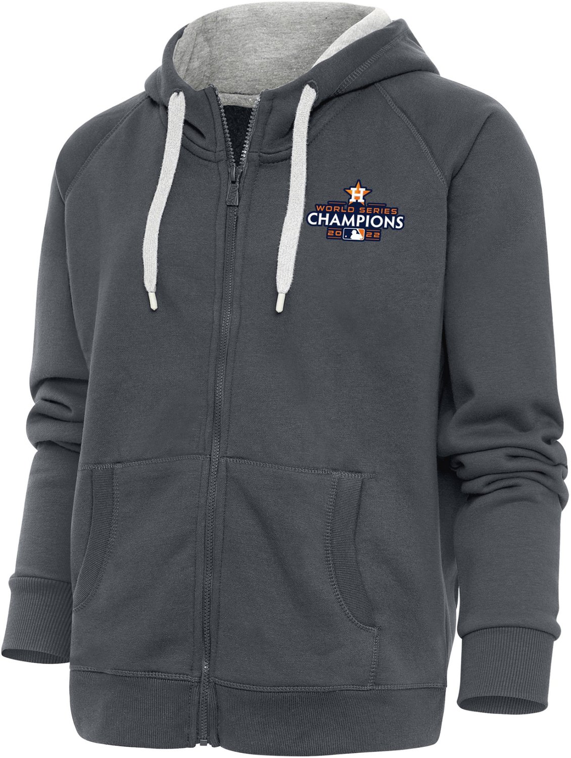 Men's Antigua White Houston Astros Team Logo Victory Full-Zip Hoodie Size: Large