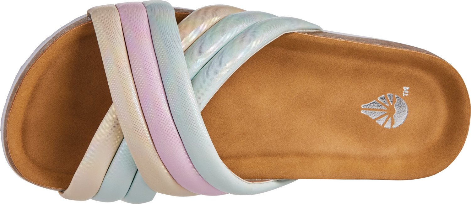 O'Rageous Girls' Rainbow Slide Sandals Academy