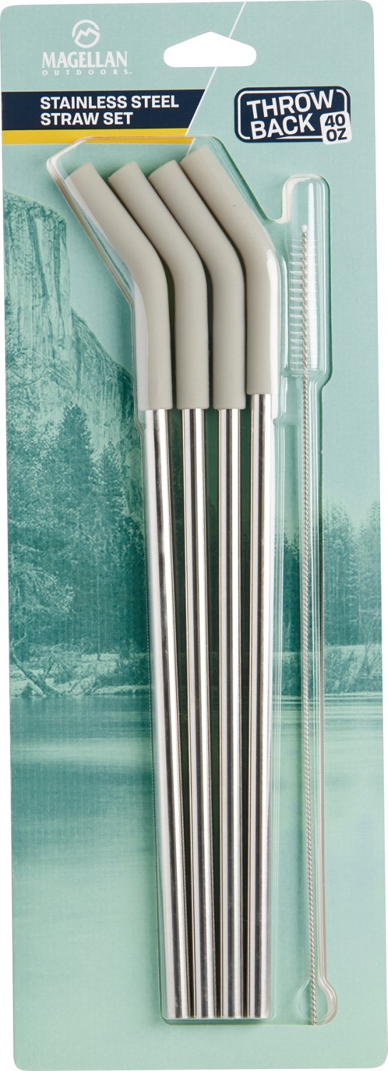 Magellan Outdoors Stainless Steel Straws 4-Pack