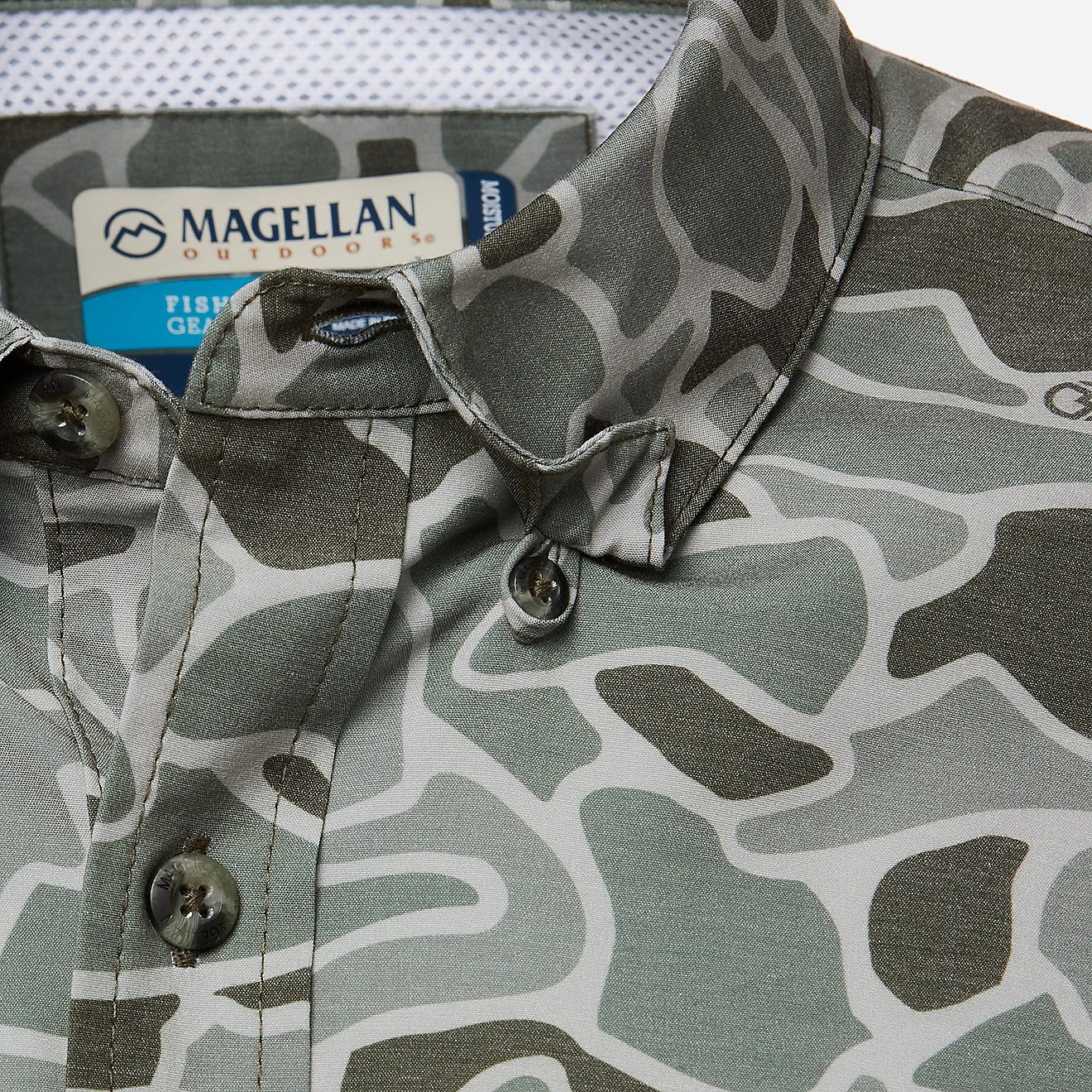 Magellan Outdoors Men’s Shore and Line Washed Out Pocket Button-Down Fishing Shirt                                             - view number 3