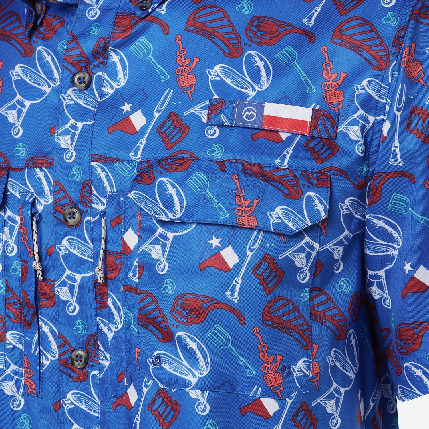 Magellan Outdoors Men's FishGear Local State Texas Print Short Sleeve Button-Down Shirt