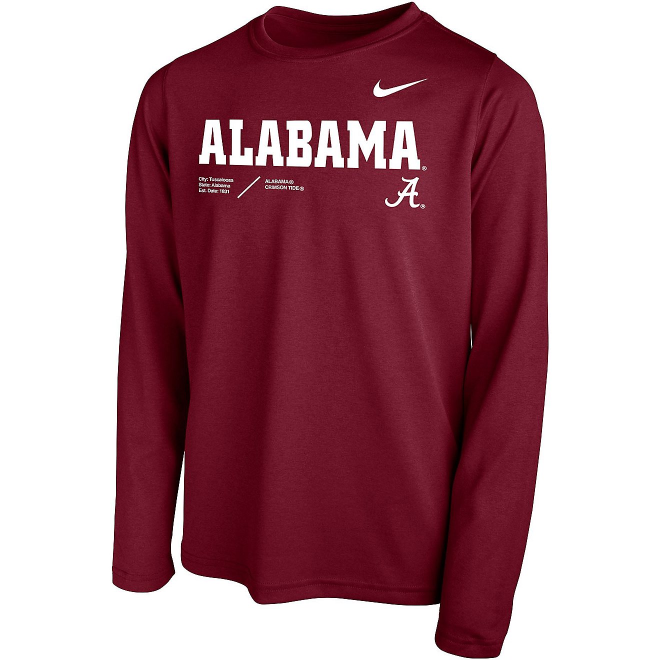 Nike Boys' University of Alabama Legend Long Sleeve T-shirt | Academy