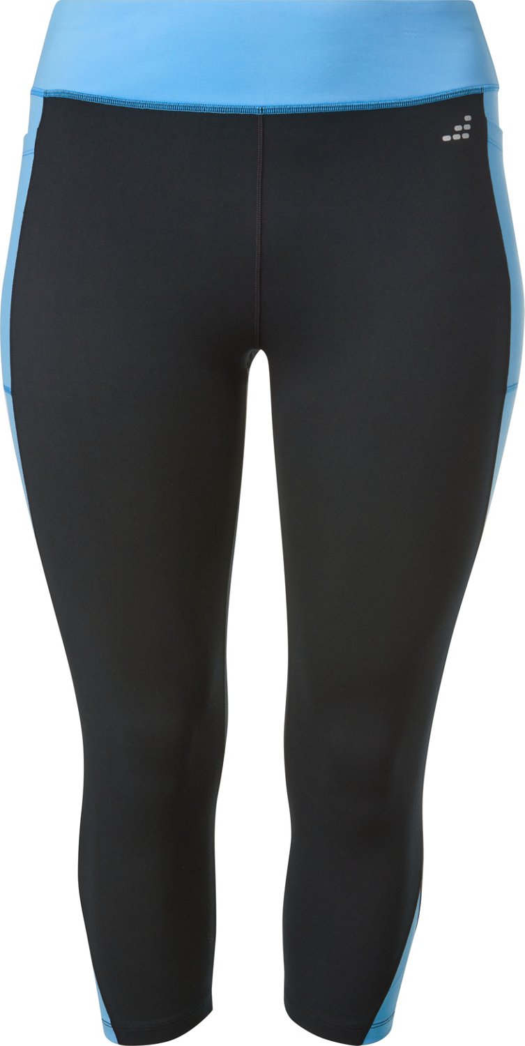 BCG Women's Contrast Pieced Crop Plus Size Leggings Academy