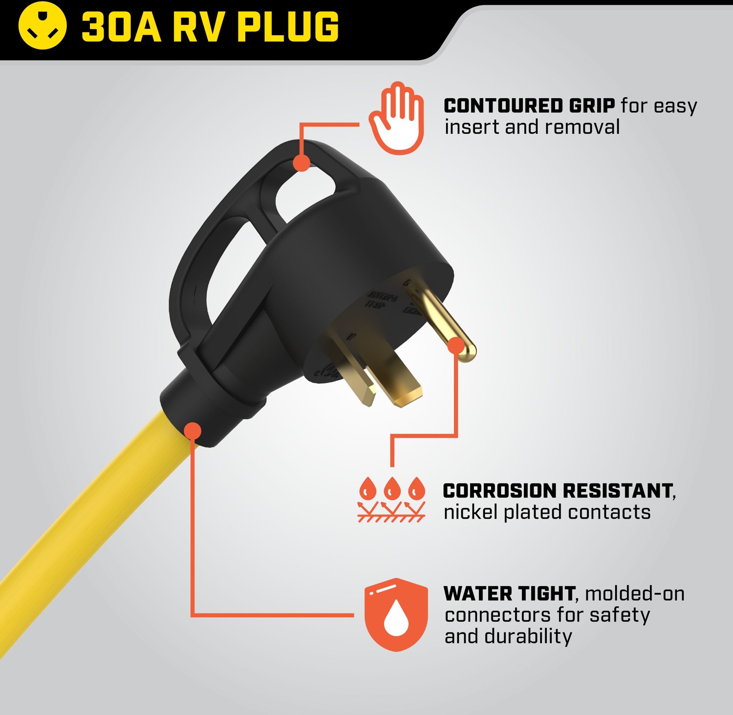 Champion 30 ft 30 amp RV Generator Power Cord                                                                                    - view number 4