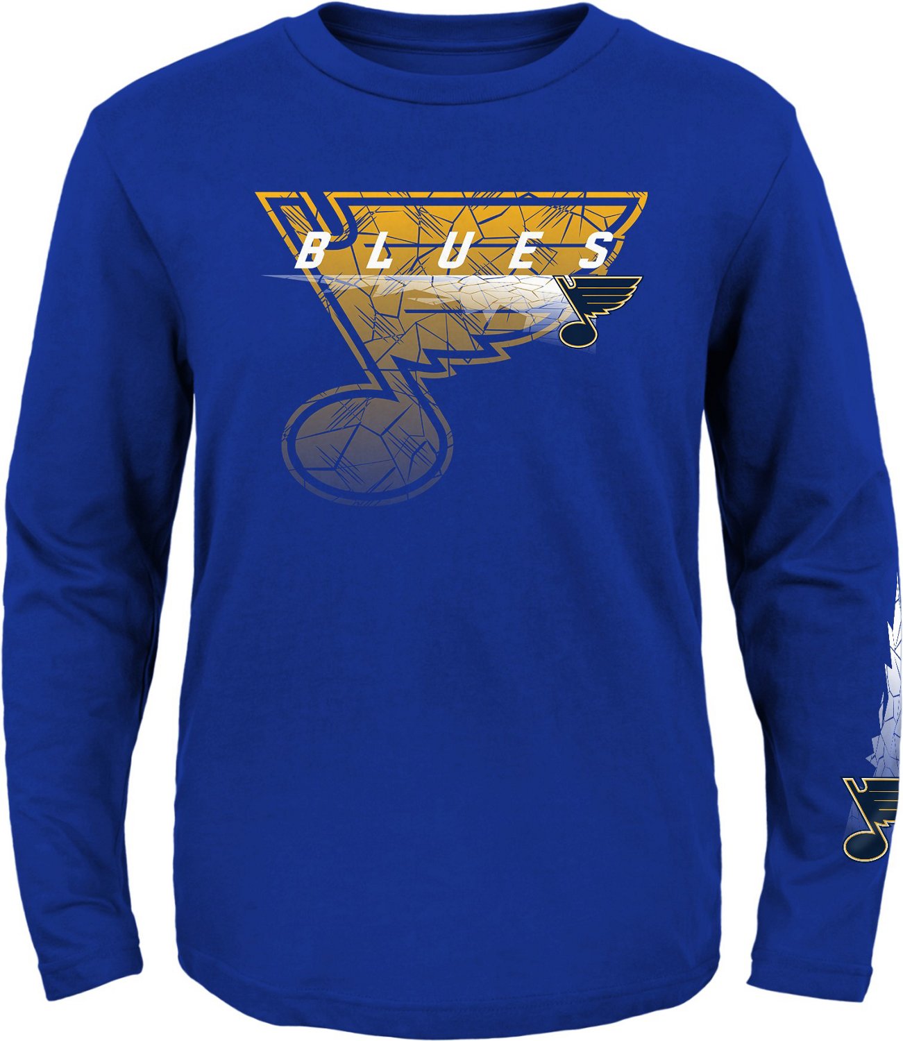 Outerstuff Boys' St. Louis Blues Cracked Ice Long Sleeve T-shirt