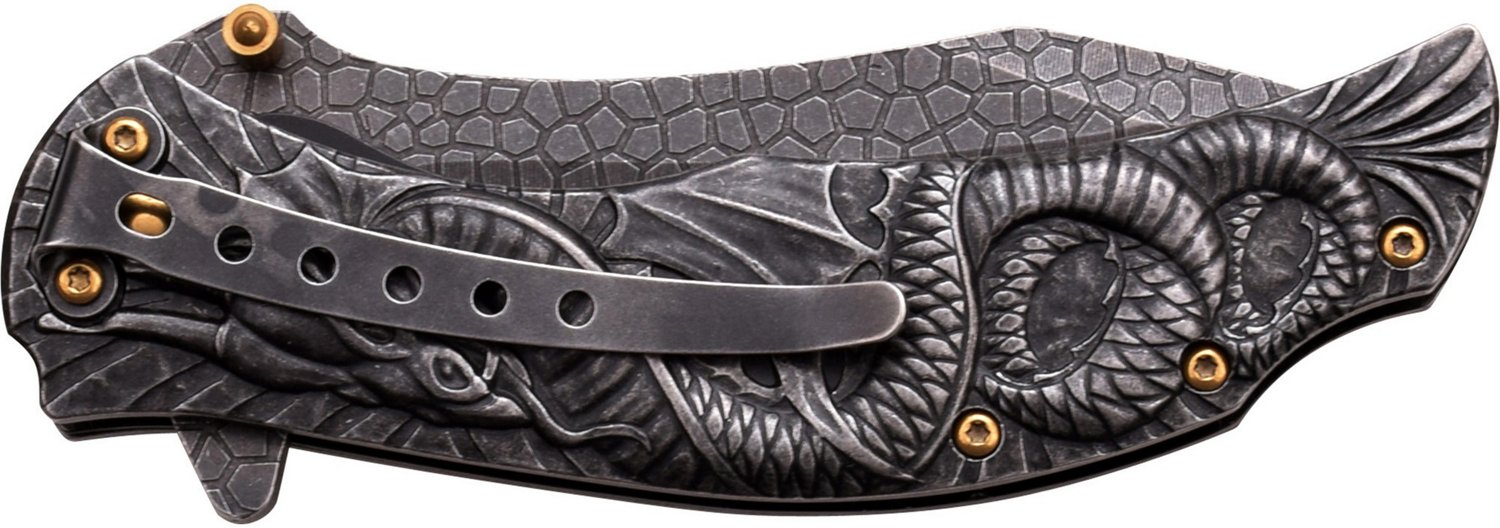 Master Cutlery Masters Collection Dragon Spring-Assisted Folding Pocket Knife                                                    - view number 4